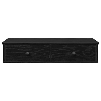 vidaXL Wandregal mit Schubladen Schwarz 80x31x17 cm Holzwerkstoff