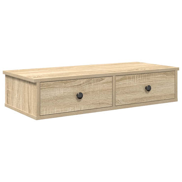 vidaXL Wandregal mit Schubladen Sonoma-Eiche 80x34x17 cm Holzwerkstoff
