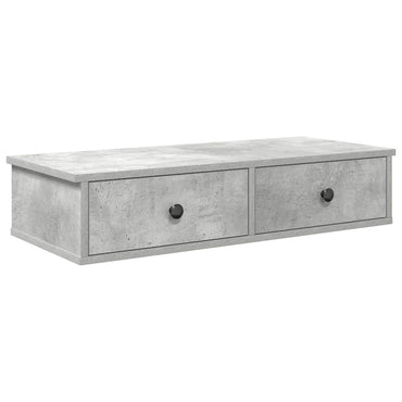 vidaXL Wandregal mit Schubladen Betongrau 80x31x17 cm Holzwerkstoff