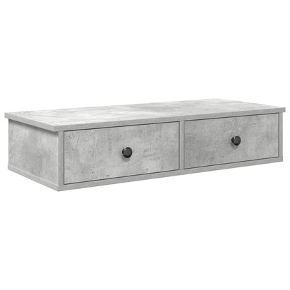 vidaXL Wandregal mit Schubladen Betongrau 80x31x17 cm Holzwerkstoff
