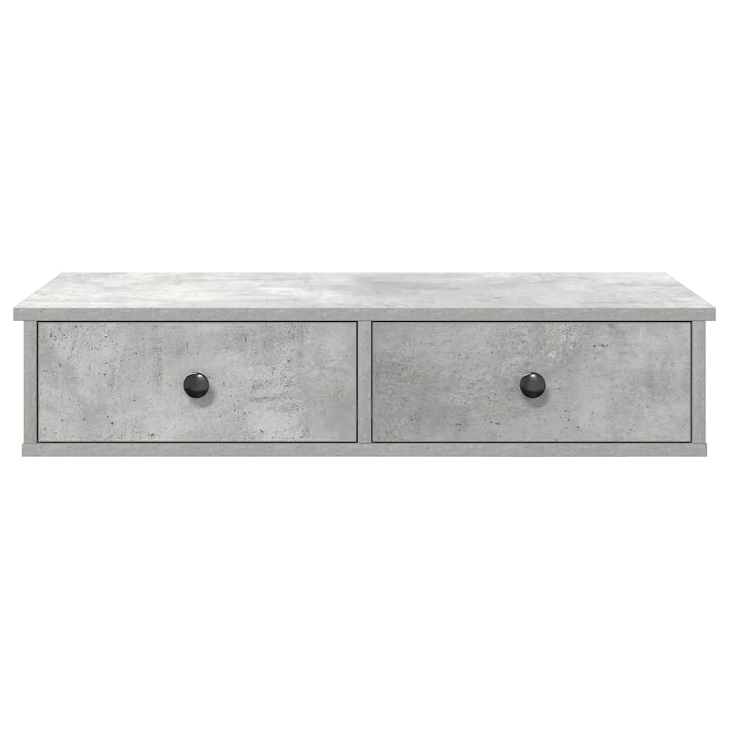 vidaXL Wandregal mit Schubladen Betongrau 80x31x17 cm Holzwerkstoff