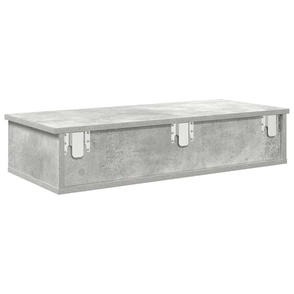 vidaXL Wandregal mit Schubladen Betongrau 80x31x17 cm Holzwerkstoff