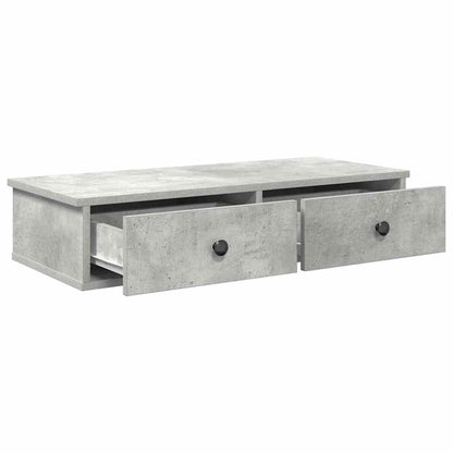 vidaXL Wandregal mit Schubladen Betongrau 80x31x17 cm Holzwerkstoff