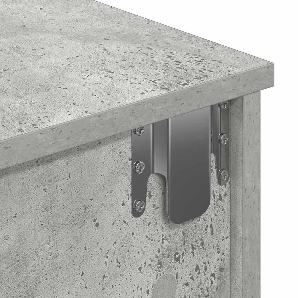 vidaXL Wandregal mit Schubladen Betongrau 80x31x17 cm Holzwerkstoff