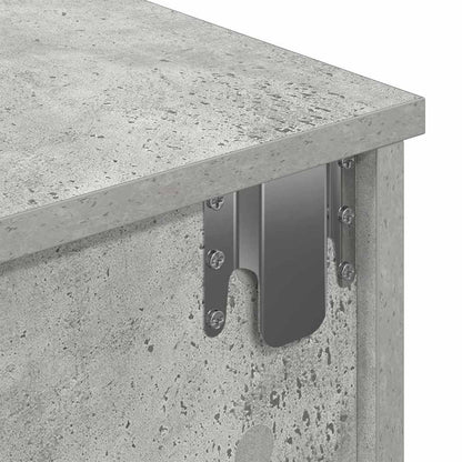 vidaXL Wandregal mit Schubladen Betongrau 80x31x17 cm Holzwerkstoff