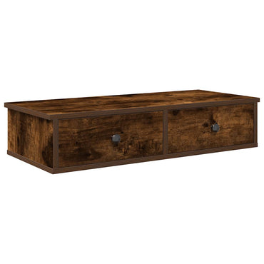 vidaXL Étagère murale avec tiroirs en chêne fumé 80x31x17 cm Bois d'ingénierie