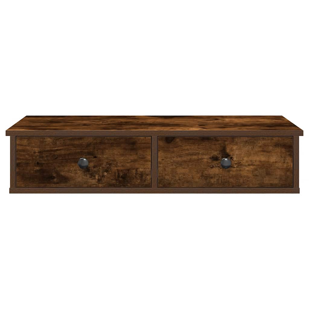 vidaXL Étagère murale avec tiroirs en chêne fumé 80x31x17 cm Bois d'ingénierie