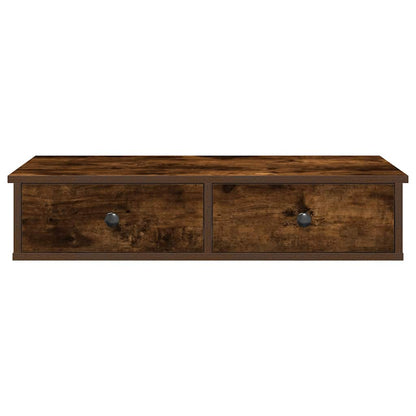 vidaXL Étagère murale avec tiroirs en chêne fumé 80x31x17 cm Bois d'ingénierie