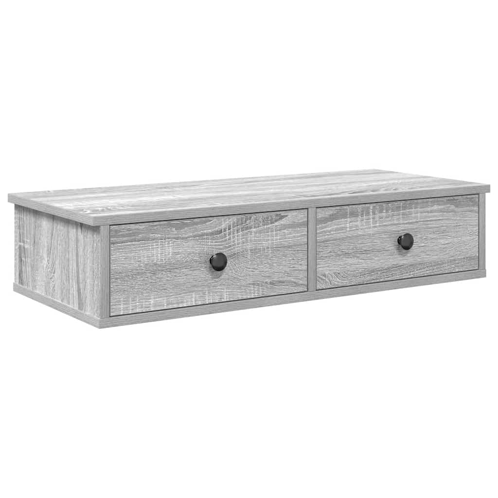 vidaXL Étagère murale avec tiroirs gris sonoma 80x31x17 cm aggloméré