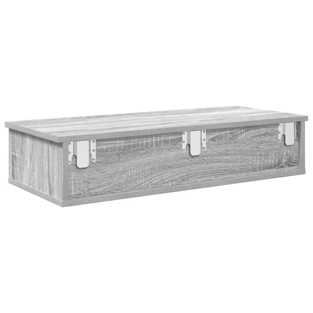 vidaXL Étagère murale avec tiroirs gris sonoma 80x31x17 cm aggloméré