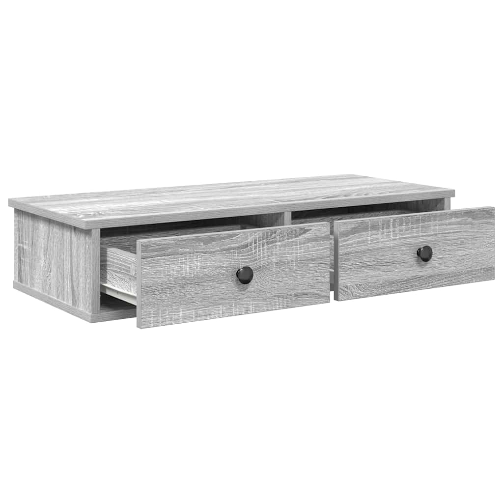 vidaXL Étagère murale avec tiroirs gris sonoma 80x31x17 cm aggloméré