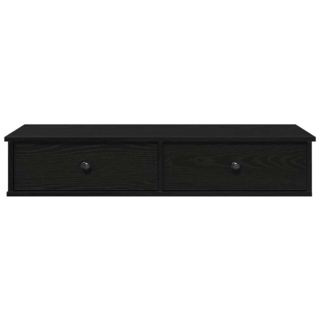 vidaXL Wandregal mit Schubladen Schwarz 100x37,5x19 cm Holzwerkstoff