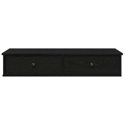 vidaXL Wandregal mit Schubladen Schwarz 100x37,5x19 cm Holzwerkstoff
