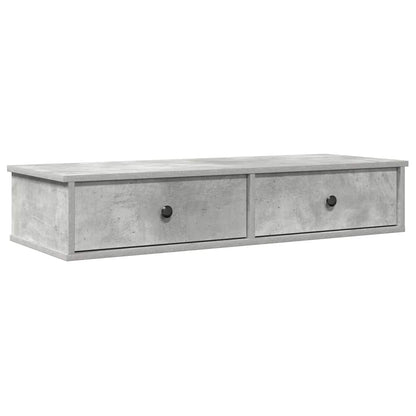 vidaXL Wandregal mit Schubladen Betongrau 100x37,5x19 cm Holzwerkstoff