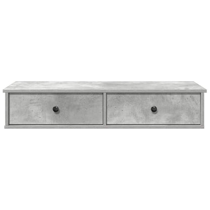 vidaXL Wandregal mit Schubladen Betongrau 100x37,5x19 cm Holzwerkstoff
