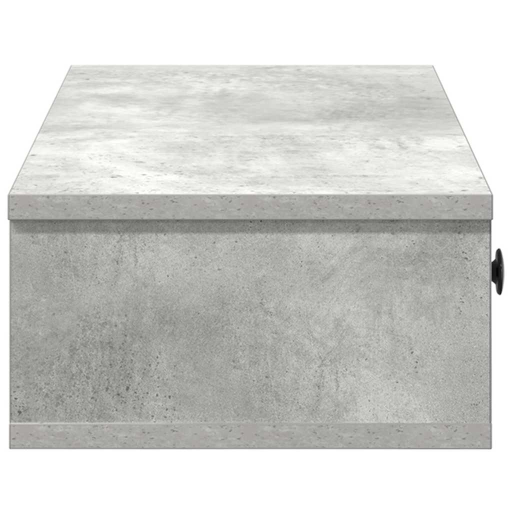 vidaXL Wandregal mit Schubladen Betongrau 100x37,5x19 cm Holzwerkstoff