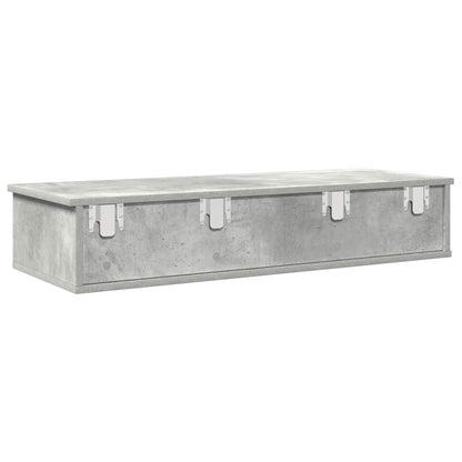 vidaXL Wandregal mit Schubladen Betongrau 100x37,5x19 cm Holzwerkstoff