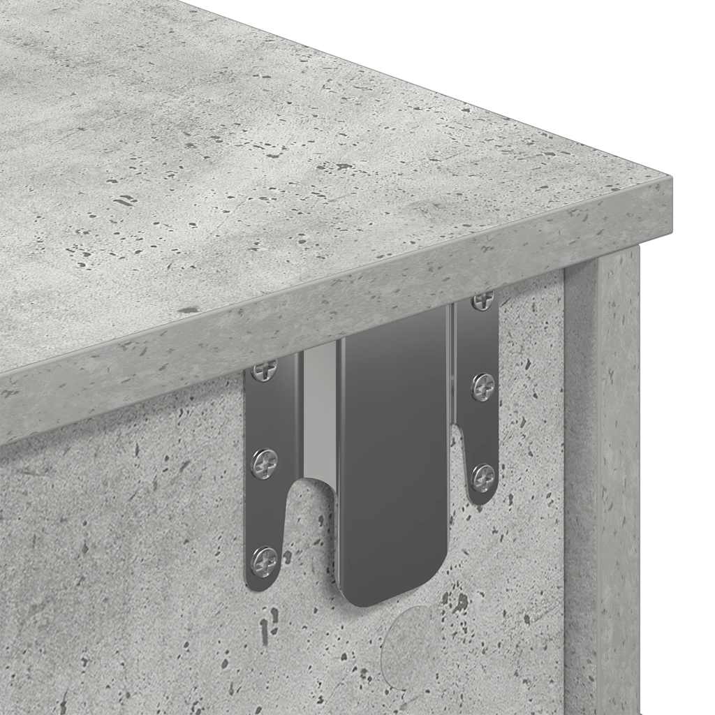 vidaXL Wandregal mit Schubladen Betongrau 100x37,5x19 cm Holzwerkstoff
