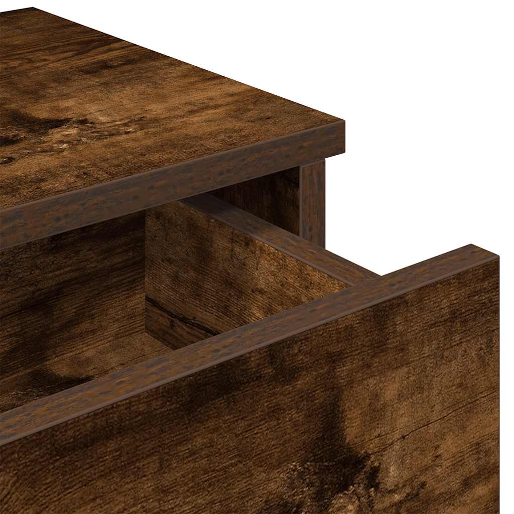 vidaXL Wandregal mit Schubladen Räuchereiche 100x37,5x19 cm
