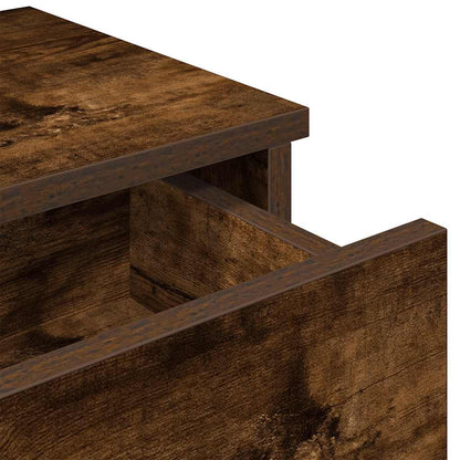 vidaXL Wandregal mit Schubladen Räuchereiche 100x37,5x19 cm