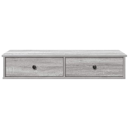 vidaXL Wandregal mit Schubladen Grau Sonoma 100x37,5x19 cm