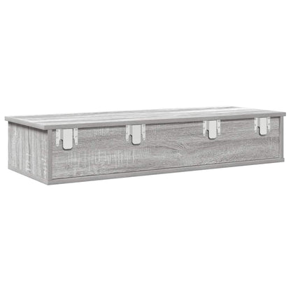 vidaXL Wandregal mit Schubladen Grau Sonoma 100x37,5x19 cm