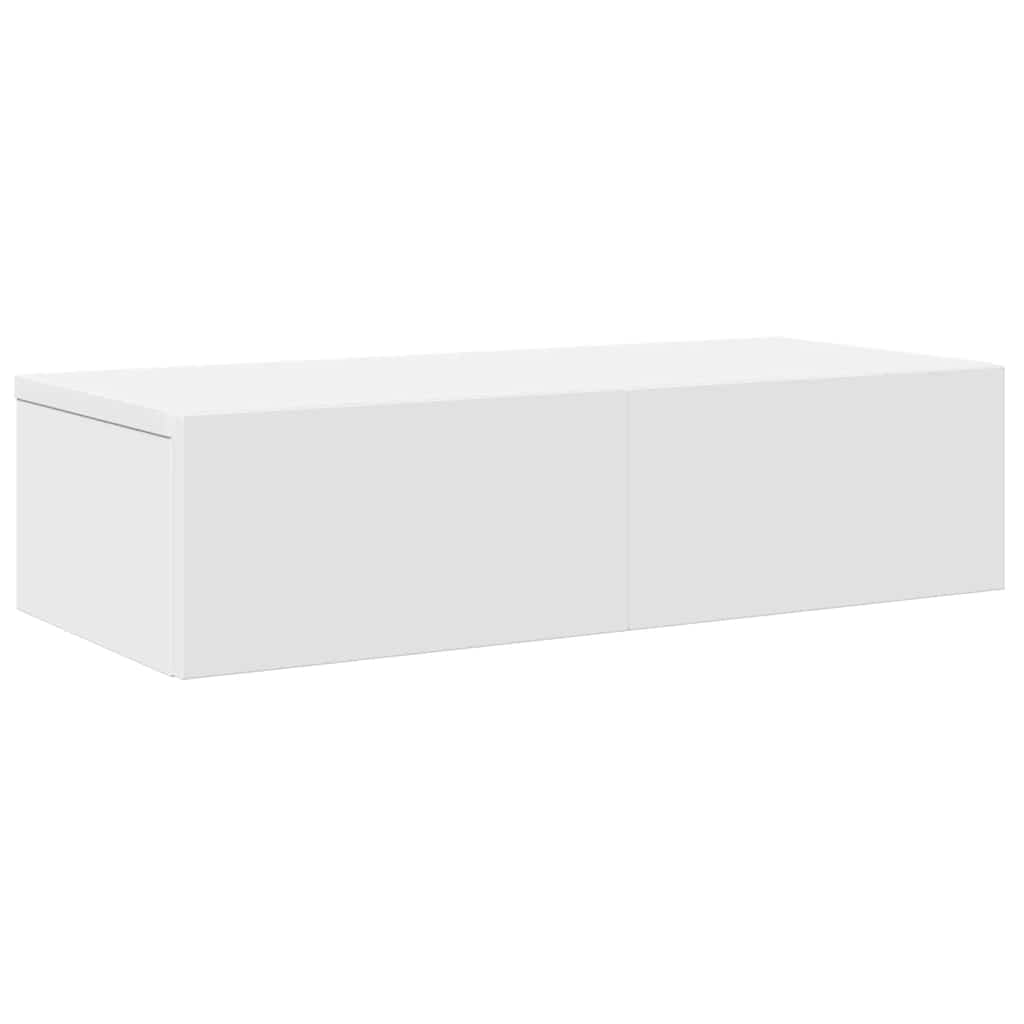 vidaXL Wandregal mit Schubladen Weiß 60x26,5x15 cm Holzwerkstoff