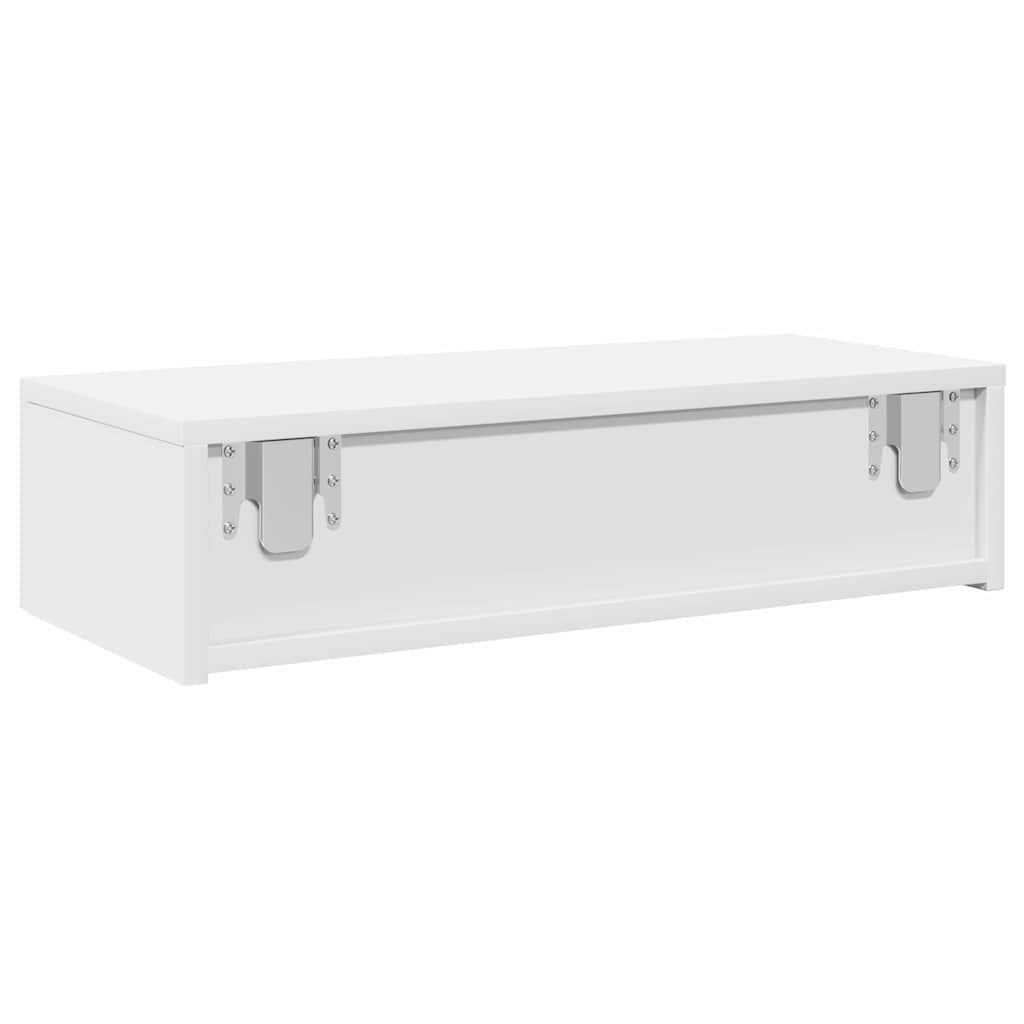 vidaXL Wandregal mit Schubladen Weiß 60x26,5x15 cm Holzwerkstoff