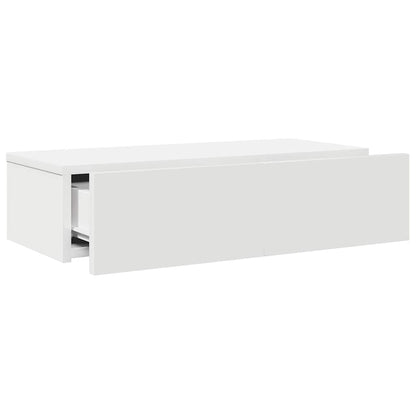 vidaXL Wandregal mit Schubladen Weiß 60x26,5x15 cm Holzwerkstoff