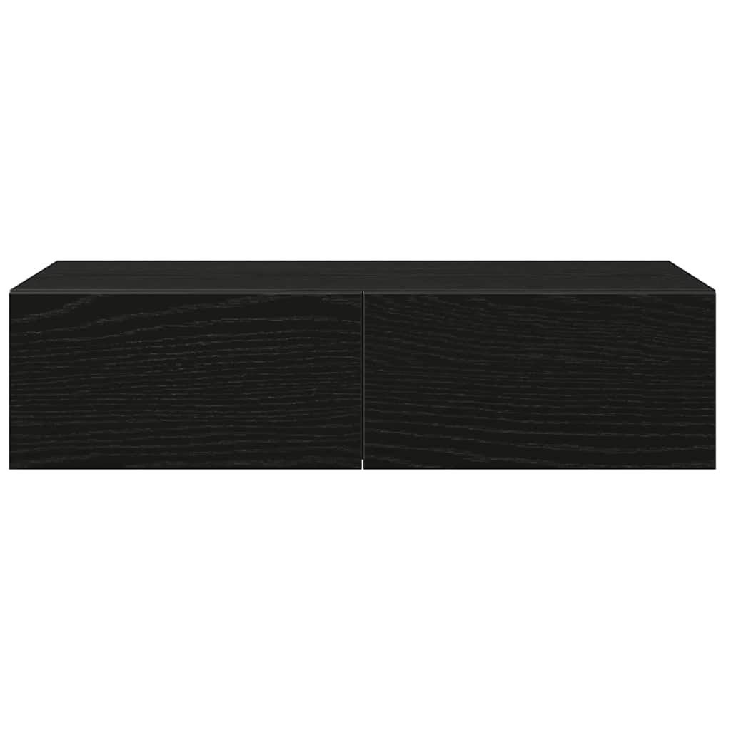 vidaXL Wandregal mit Schubladen Schwarz 60x26,5x15 cm Holzwerkstoff