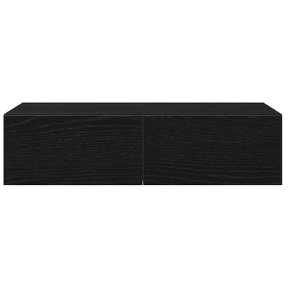 vidaXL Wandregal mit Schubladen Schwarz 60x26,5x15 cm Holzwerkstoff