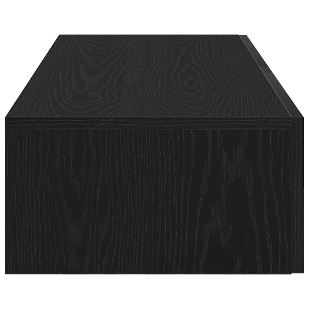 vidaXL Wandregal mit Schubladen Schwarz 60x26,5x15 cm Holzwerkstoff