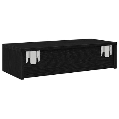 vidaXL Wandregal mit Schubladen Schwarz 60x26,5x15 cm Holzwerkstoff