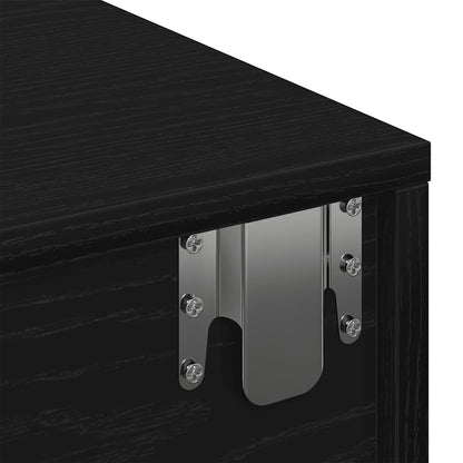 vidaXL Wandregal mit Schubladen Schwarz 60x26,5x15 cm Holzwerkstoff