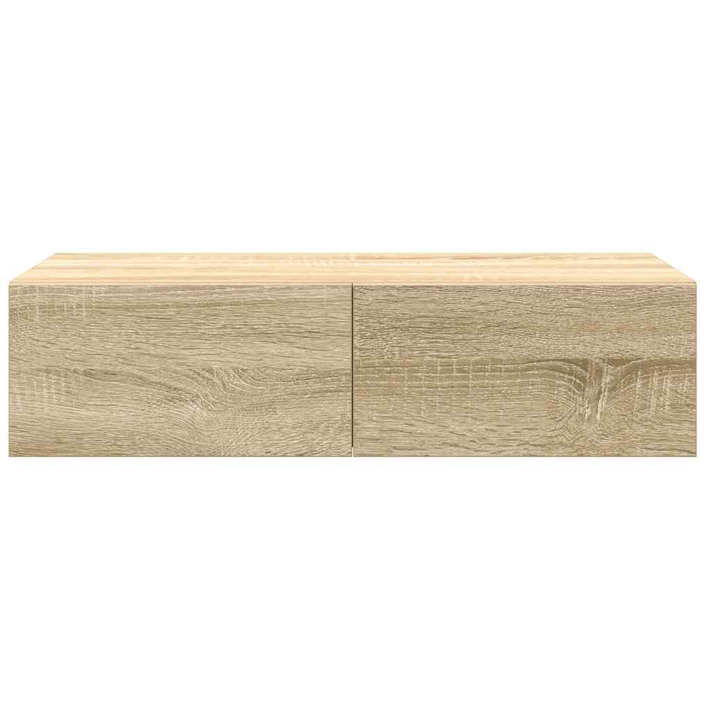 vidaXL Wandregal mit Schubladen Sonoma-Eiche 60x26,5x15 cm