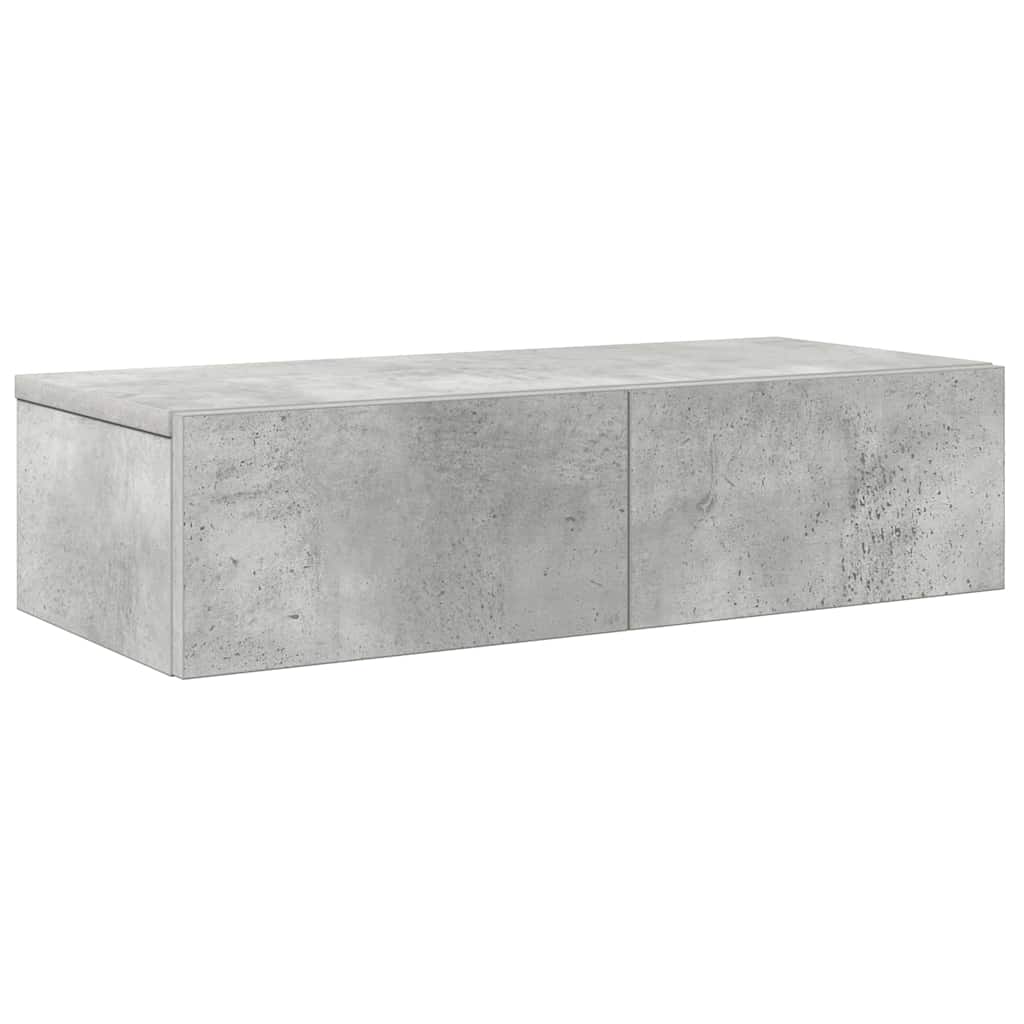 vidaXL Wandregal mit Schubladen Betongrau 60x26,5x15cm Holzwerkstoff