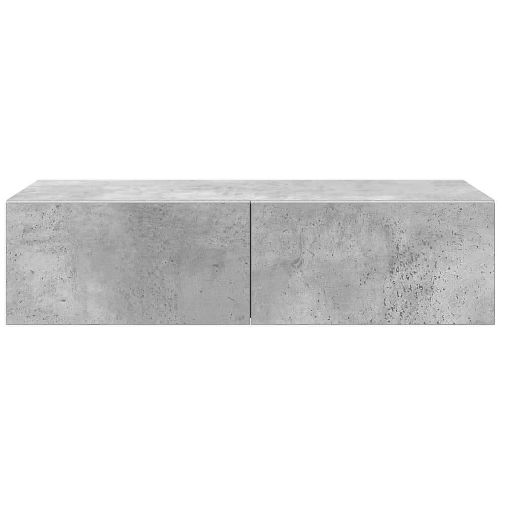 vidaXL Wandregal mit Schubladen Betongrau 60x26,5x15cm Holzwerkstoff