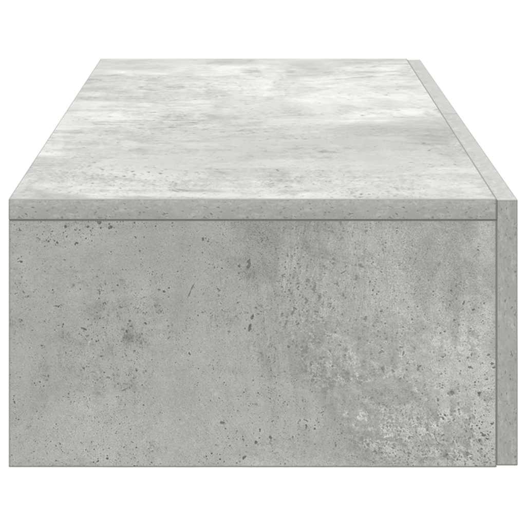 vidaXL Wandregal mit Schubladen Betongrau 60x26,5x15cm Holzwerkstoff