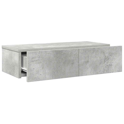 vidaXL Wandregal mit Schubladen Betongrau 60x26,5x15cm Holzwerkstoff