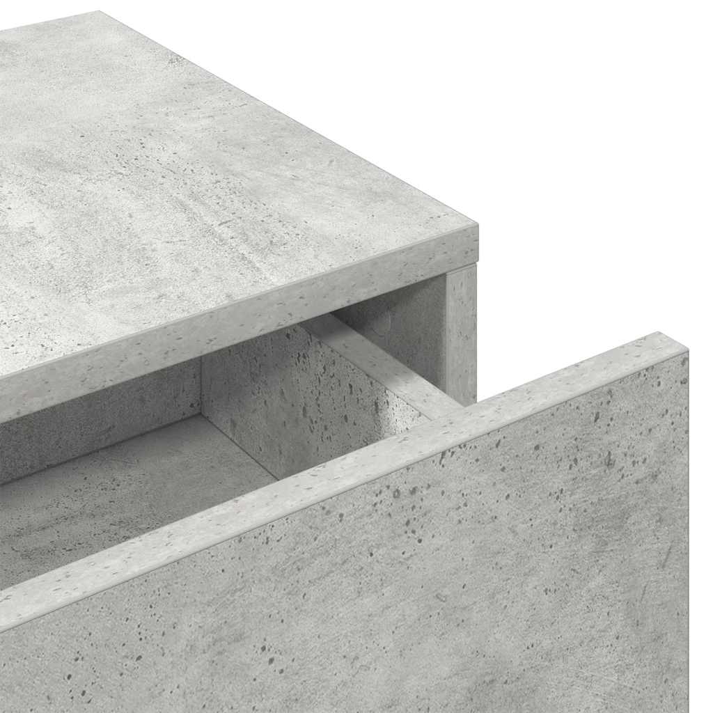 vidaXL Wandregal mit Schubladen Betongrau 60x26,5x15cm Holzwerkstoff