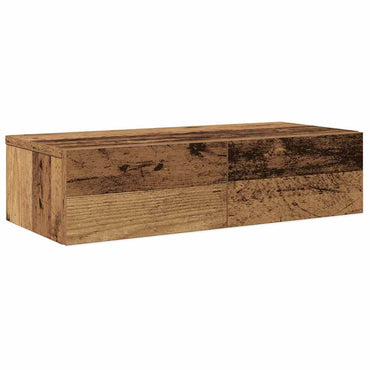 vidaXL Wandregal mit Schubladen Altholz-Optik 60x26,5x15 cm