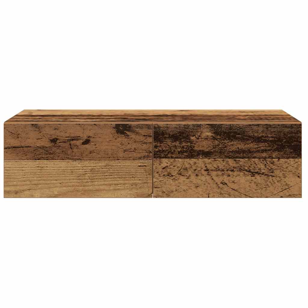 vidaXL Wandregal mit Schubladen Altholz-Optik 60x26,5x15 cm