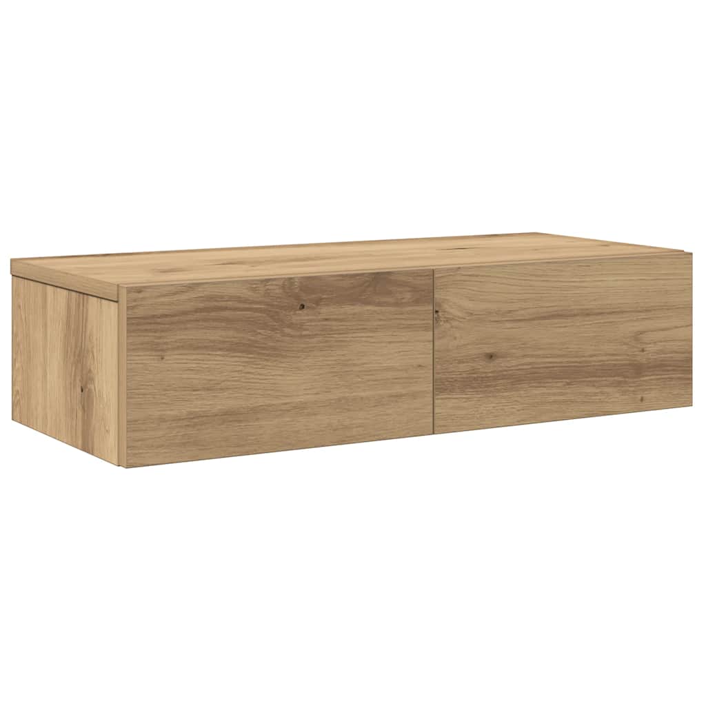 vidaXL Wandregal mit Schubladen Artisan-Eiche 60x26,5x15 cm