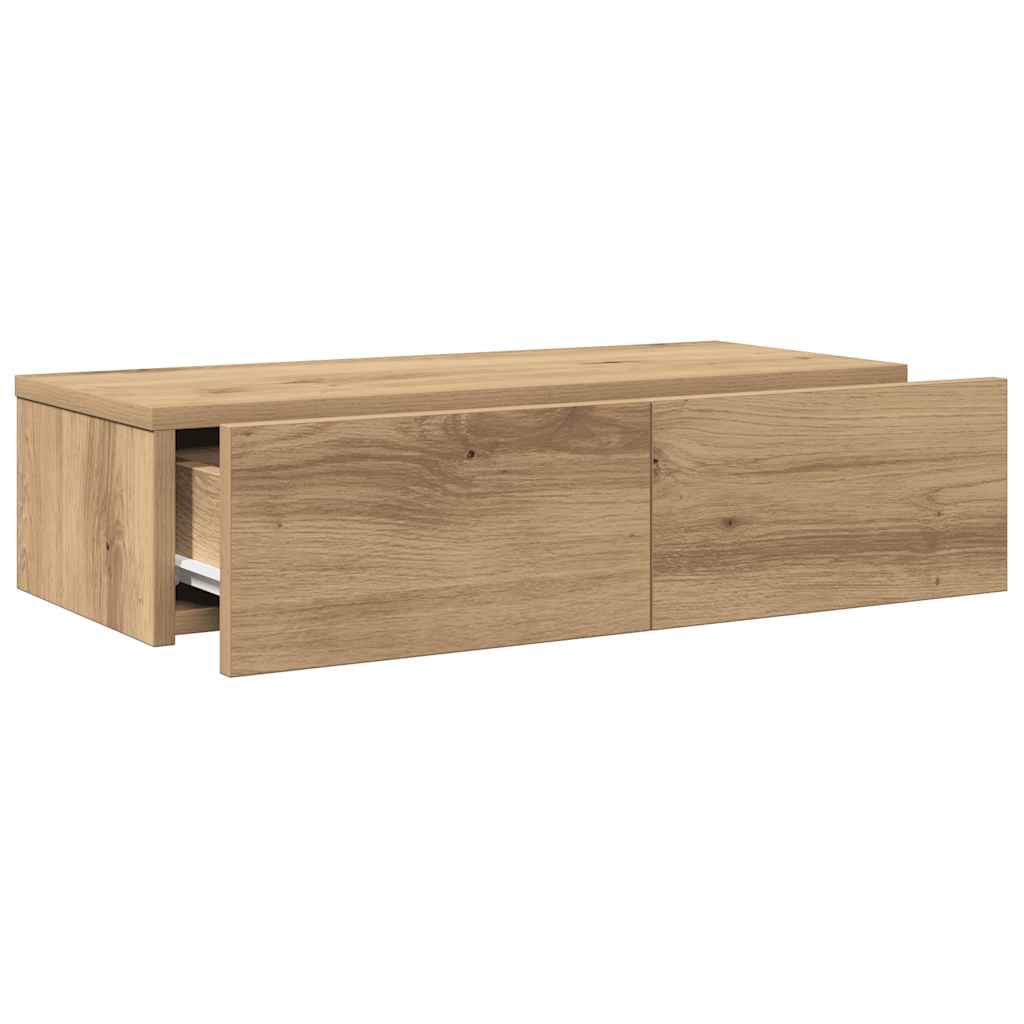 vidaXL Wandregal mit Schubladen Artisan-Eiche 60x26,5x15 cm