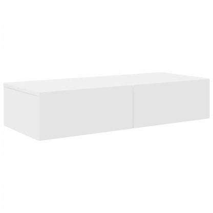 vidaXL Étagère murale avec tiroirs Blanc 80x33x17 cm Bois d'ingénierie