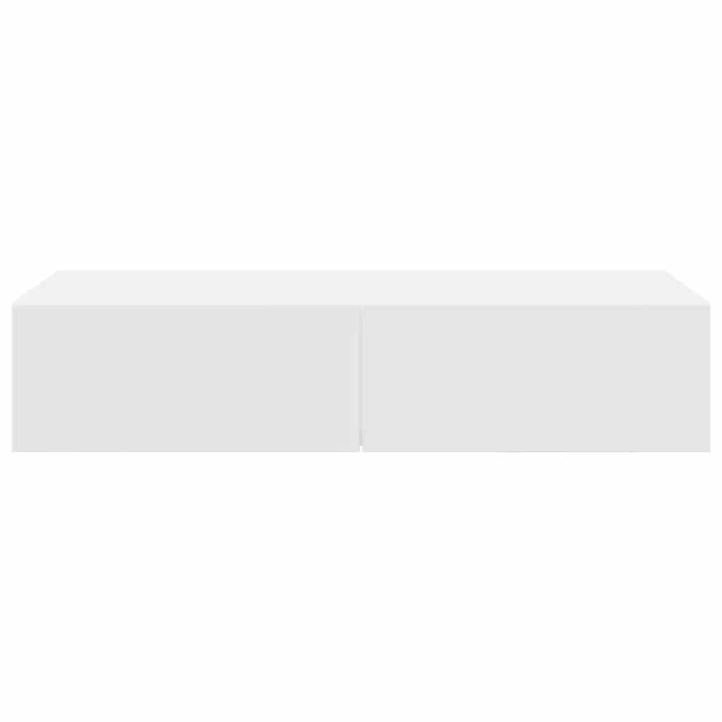 vidaXL Étagère murale avec tiroirs Blanc 80x33x17 cm Bois d'ingénierie