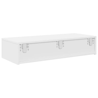 vidaXL Étagère murale avec tiroirs Blanc 80x33x17 cm Bois d'ingénierie