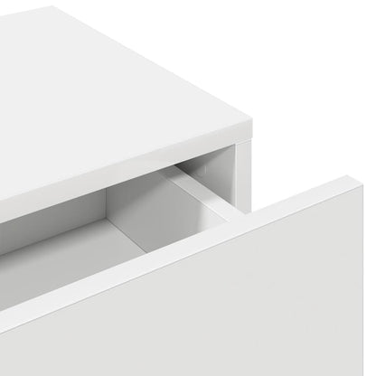 vidaXL Étagère murale avec tiroirs Blanc 80x33x17 cm Bois d'ingénierie