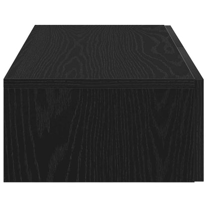 vidaXL Wandregal mit Schubladen Schwarz 80x33x17 cm Holzwerkstoff