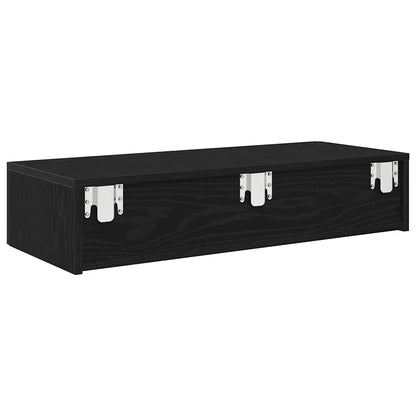 vidaXL Wandregal mit Schubladen Schwarz 80x33x17 cm Holzwerkstoff